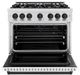 ZLINE Classic Autograph Edition 36" Satin Stainless Steel Pro Style Gas Range with White Matte Door and Matte Black Accents-1