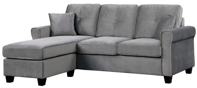 Homelegance® Monty 2-Piece Gray L-Shape Reversible Sectional Sofa Chaise-0