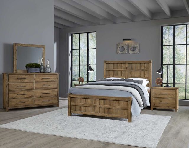 Vaughan-Bassett Dovetail Natural California King Board and Batten Panel Bed-1