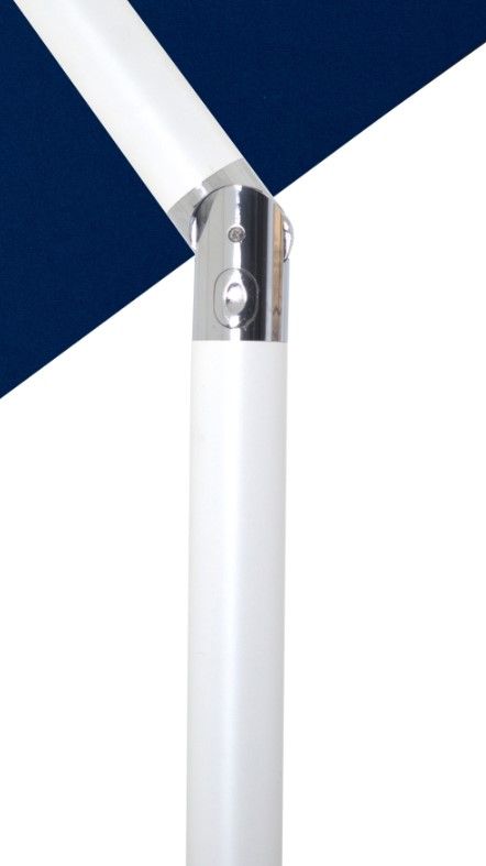 Meridian Furniture Fiji Matte White/Navy/Teak Aluminum Outdoor Patio Umbrella and Base-4