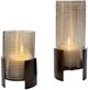 Uttermost® Fluted Fire 2-Piece Dark Bronze Candleholder Set-0