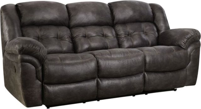 HomeStretch Frontier Charcoal Double Manual Reclining Sofa-0