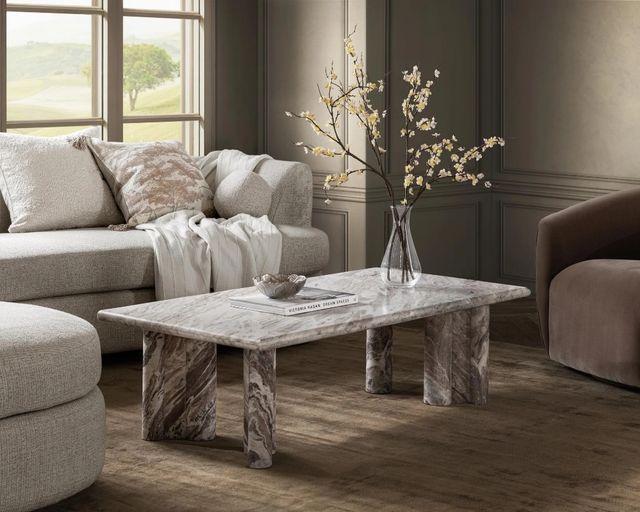 Classic Home Bowman Rusty Gray Marble Coffee Table-1