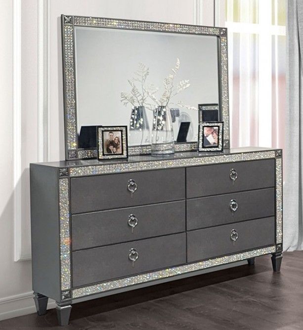 Furniture of America® Titania 4-Piece Gray Queen Bedroom Set-3