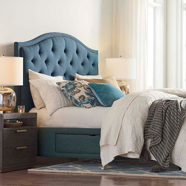 Bassett® Furniture Custom Upholstered Beds Vienna Arched Storage Bed-3