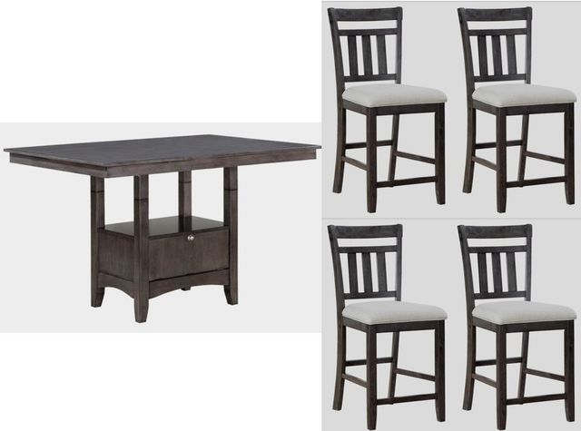 Urban Styles Furniture Miami 5-Piece Gray Counter Height Dining Set-0