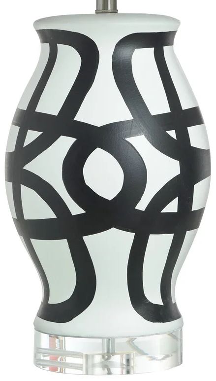Harp & Finial® Manning Black/White Table Lamp-1