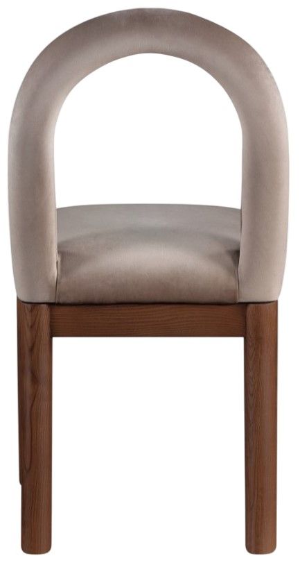 Meridian Furniture Conrad Taupe/Walnut Upholstered Dining Chair-4