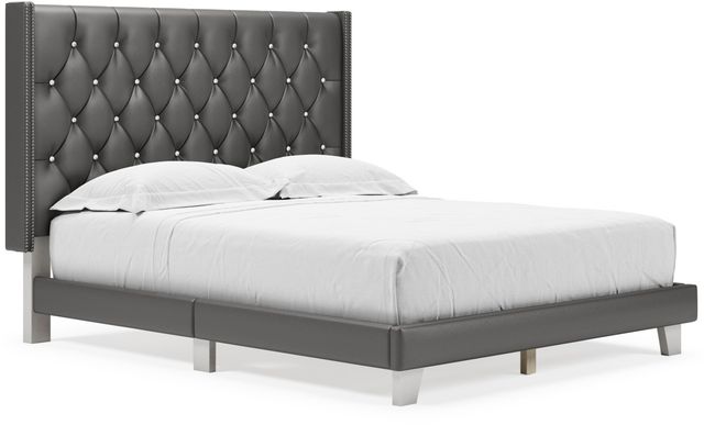 Signature Design by Ashley® Vintasso Metallic Gray Queen Upholstered Bed-0