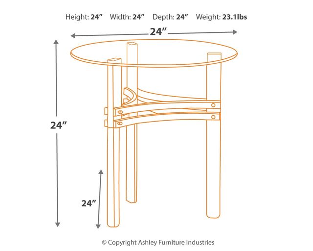Signature Design by Ashley® Braddoni Glass Top Round End Table with Chrome and Acrylic Legs -2