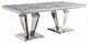 ACME Furniture Satinka Light Gray Dining Table with Mirrored Silver Base-0