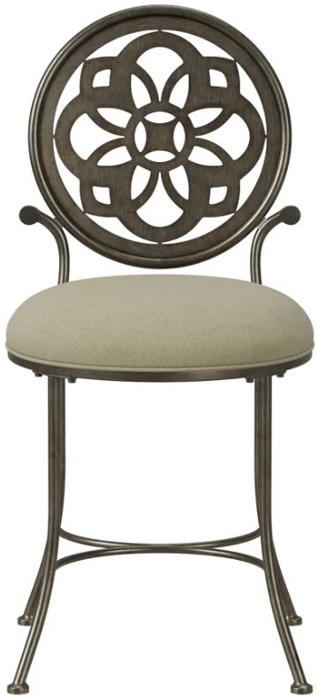 HH2 Home Marsala Antique Gray/Cream Vanity Stool-1