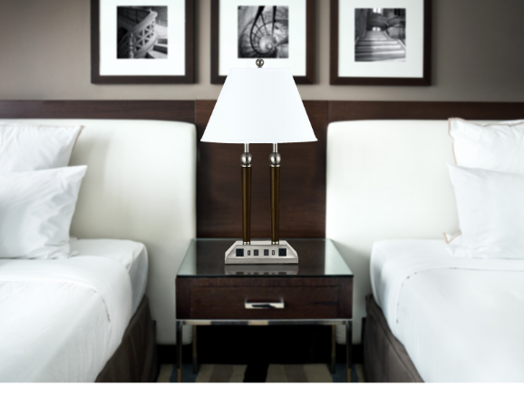 Cal® Lighting & Accessories Metal Espresso/Brushed Steel Desk Lamp-1