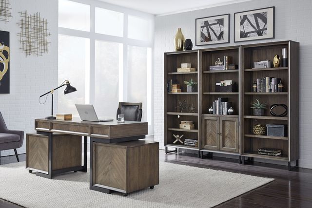 Aspenhome® Harper Point Fossil Open Bookcase-3