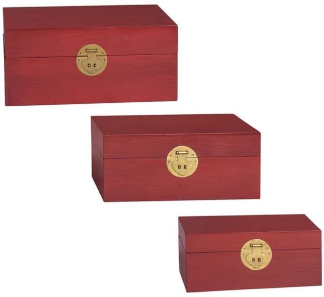 Stylecraft Dann Foley Lifestyle 3-Piece Red Large Chinese Style Wooden ...
