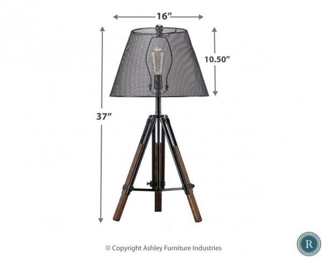 Signature Design by Ashley® Leolyn Black/Brown Metal Table Lamp-1