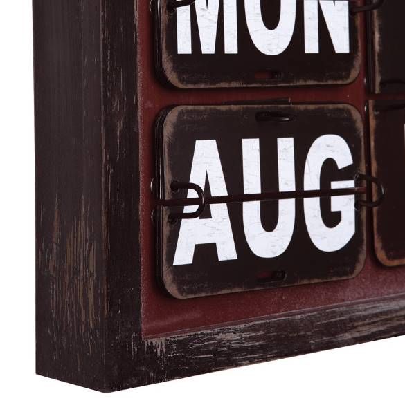 YHD Rusted Red/White Wall Clock-3
