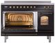 Ilve® Nostalgie II Series 48" Glossy Black Pro Style Induction Range-1