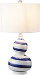 A & B Home Rhine Blue/White Striped Table Lamp-1