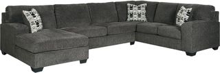 Signature Design by Ashley® Ballinasloe 3-Piece Smoke Left-Arm Facing Sectional and Chaise