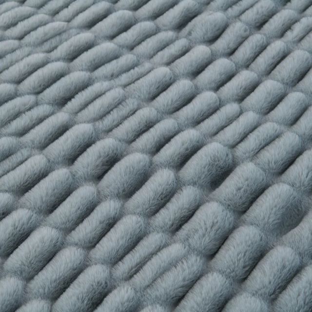 HiEnd Accents Ruched Rabbit Aegean Double-Sided Throw Blanket-1