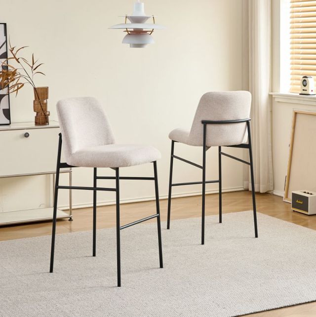 New Classic® Home Furnishings Erik Beige/Black Upholstered Bar Stool-1