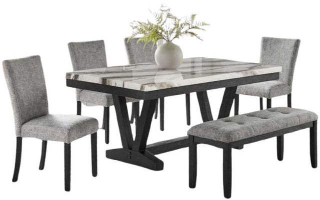 Global Furniture USA D1319 6-Piece Black/Gray Dining Set-0