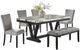 Global Furniture USA D1319 6-Piece Black/Gray Dining Set-0