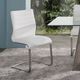Armen Living Fusion 2-Piece Brushed Stainless Steel/White Side Chair Set-1