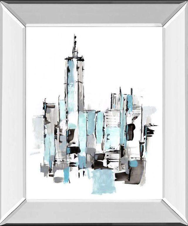 Classy Art Blue City II by Ethan Harper Mirror Framed Wall Art-0