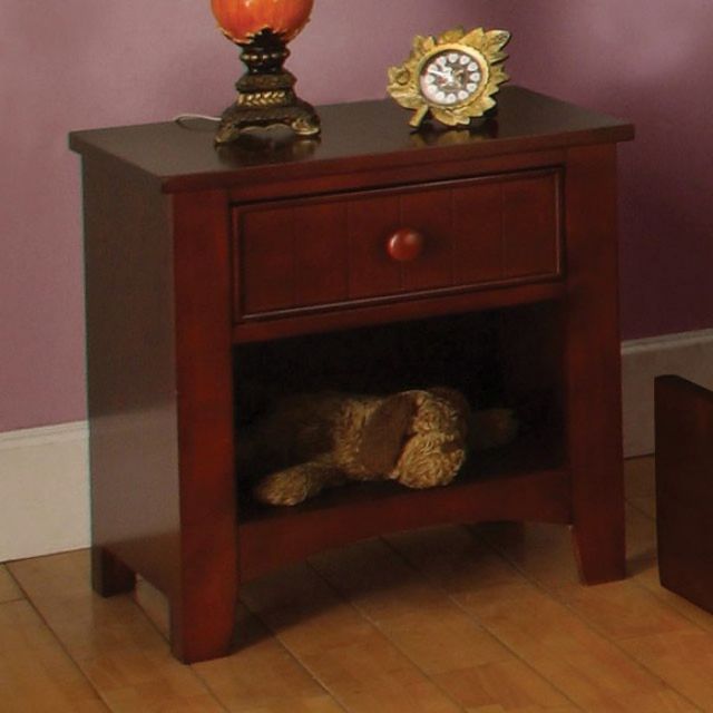 Furniture of America® Cara/Omnus Cherry 4-Piece Twin Platform Bedroom Collection-2