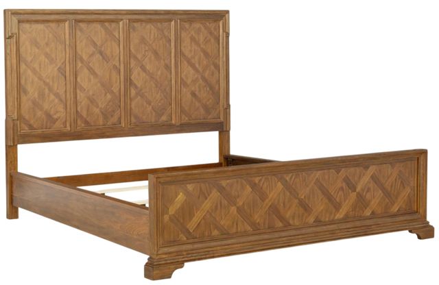 Legacy Classic Echelon Heritage Walnut King Parquet Panel Bed-0