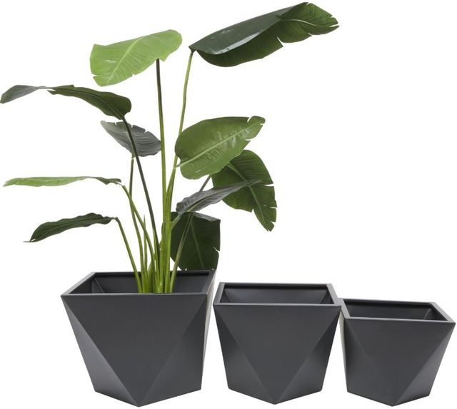 Deco Marche CosmoLiving by Cosmopolitan 3-Piece Gray Indoor Outdoor Planter-2