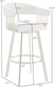 Armen Living Chelsea Matte Black/Vintage Gray Swivel Counter Stool-3