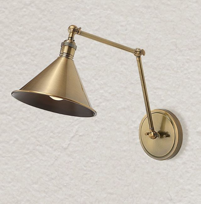 Uttermost® Exeter Antique Brass 1-Light Adjustable Sconce-1