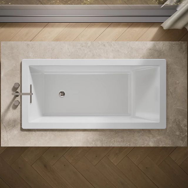 KOHLER® Underscore® White 66" x 32" Drop-in Bath-4
