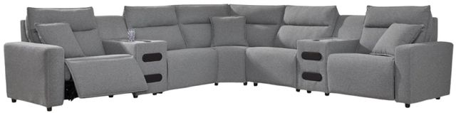 Signature Design by Ashley® Modmax II 7-Piece Pepper/Salt Modular Power Reclining Sectional with Audio Consoles-0