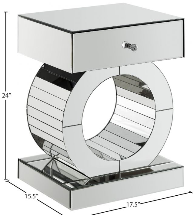 Meridian Furniture Jocelyn Mirrored End Table-1