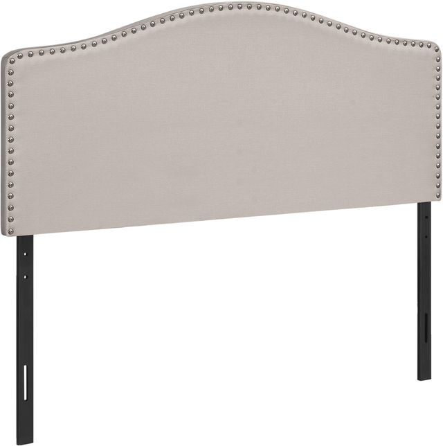 Monarch Specialties Inc. Beige Linen Full Headboard-0
