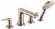 Hansgrohe Metris Brushed Nickel 4-Hole Roman Tub Set Trim with 1.75 GPM Handshower-0