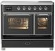 Ilve® Majestic III 40" Graphite Matte Pro Style Induction Range with Triple Glass Door and Chrome Trim-2