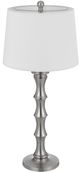 Cal® Lighting & Accessories 2-Piece Rockland Brushed Steel/White Table Lamp Set-1