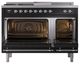 Ilve® Nostalgie II Series 48" Glossy Black Pro Style Dual Fuel Range-4