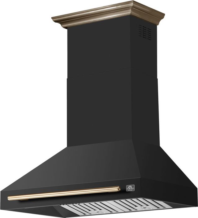 FORNO® Aria Series Alta Qualita 36" Black Wall Mounted Range Hood  -1