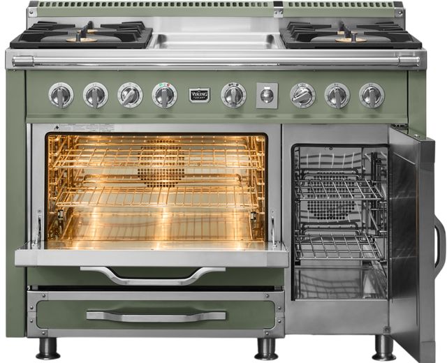 Viking® Tuscany 48" Eucalyptus Pro Style Dual Fuel Range with Griddle-1