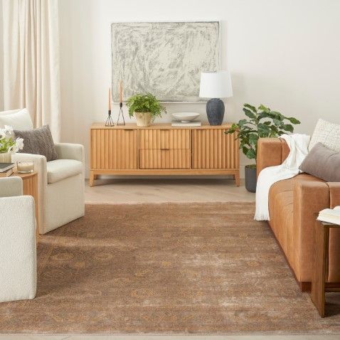 Nourison Home™ Luxurious Taupe 5'x7' Area Rug-1