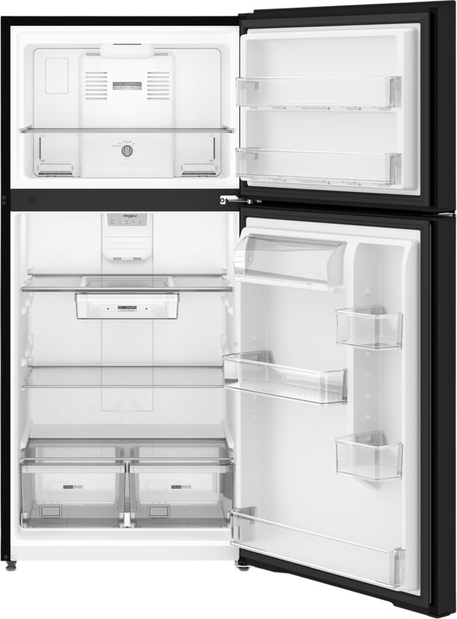 Whirlpool® 30" 19.3 Cu. Ft. Black Top Freezer Refrigerator with Total Coverage Cooling-1