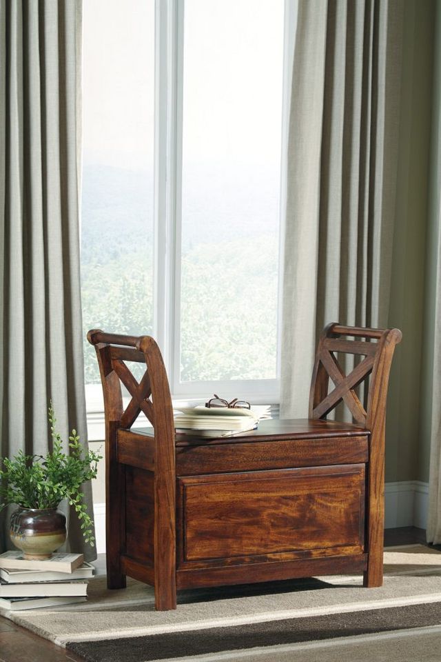 Signature Design by Ashley® Abbonto Warm Brown Bench-1