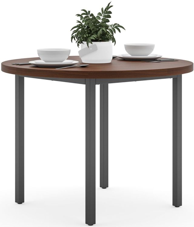 homestyles® Merge Mahogany Round Dining Table with Gray Metal Legs -2