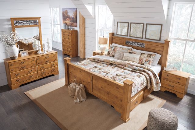 Signature Design by Ashley® Bittersweet 2-Piece Light Brown Queen Poster Storage Bed Set-3